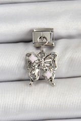 316L Çelik Sallantılı Fiyonk Model Gümüş Renk Nomination Charm - TJ-BC1481