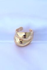 Pirinç Gold Renk Ayarlanabilir Damla Yüzük - TJ-BYK3174