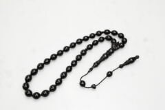 Oltu Taşı Gravatlı  Şerit Çizgi İmame  Sade Tespih