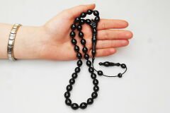 Oltu Taşı Gravatlı  Şerit Çizgi İmame  Sade Tespih