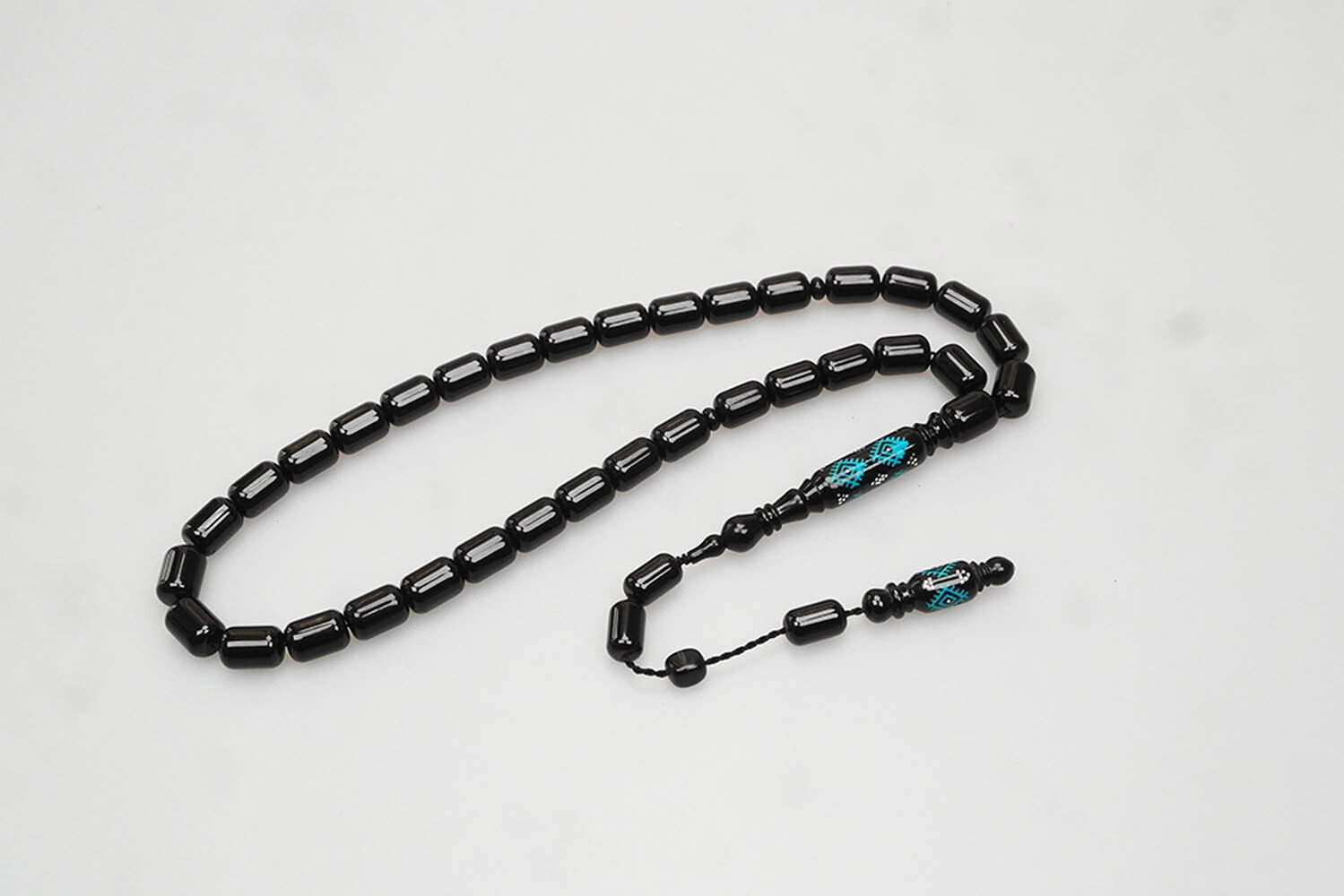 Oltu Taşı Nakkaş Kilim Desen İmameli Sade Tespih