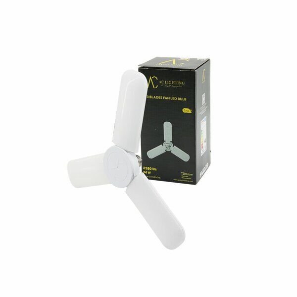 3 KOLLU 30W=270W - E27 BEYAZ LED AMPUL 2400LM - 6500K - 15CMX 3 KANAT SR-2430 (4944)