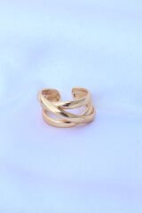 Pirinç Gold Renk Ayarlanabilir Sarmal Yüzük - TJ-BYK3184