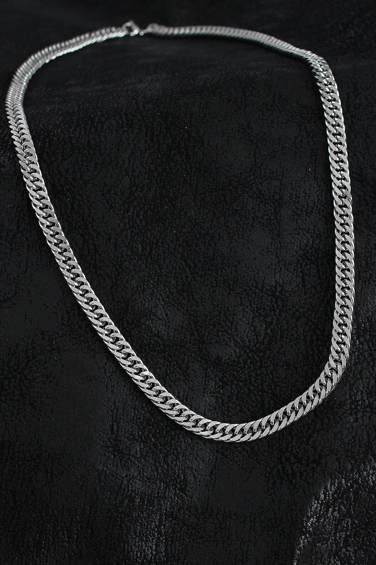 316L Çelik Cuba Zincir Model Gümüş Renk Erkek Kolye - TJ-ERK1385