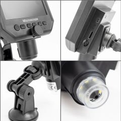 4.3 LCD DIGITAL EKRANLI 3.6 MP HD TAŞINABİLİR MİKROSKOP (1-600X ZOOM-LİTYUM PİLLİ) (4944)
