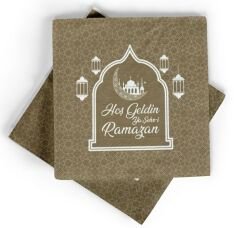 Altın Renk Hoşgeldin Ya Şehr-i Ramazan Kağıt Peçete 20 Adet