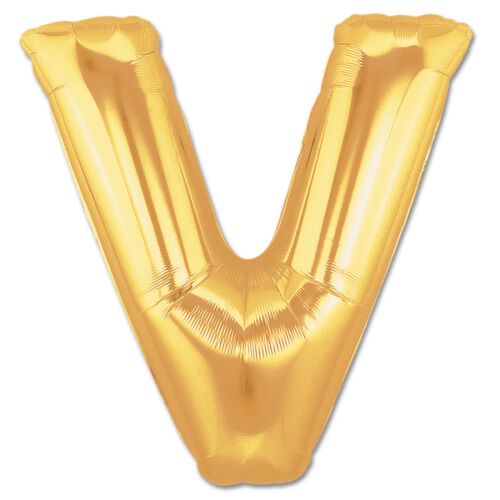 V Harf Folyo Balon Altın Renk  40 inç (4944)