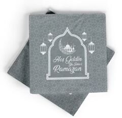 Gümüş Renk Hoşgeldin Ya Şehr-i Ramazan Kağıt Peçete 20 Adet