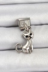 316L Çelik Renk Kedi Model Nomination Charm - TJ-BC1494