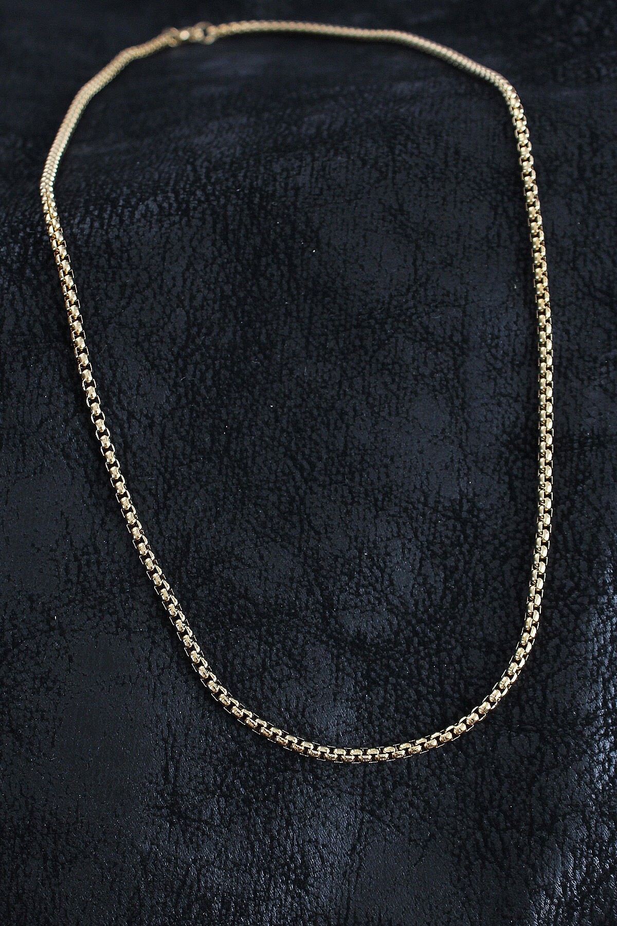 316L Çelik Örme Zincir Model Gold Renk Erkek Kolye - TJ-ERK1391