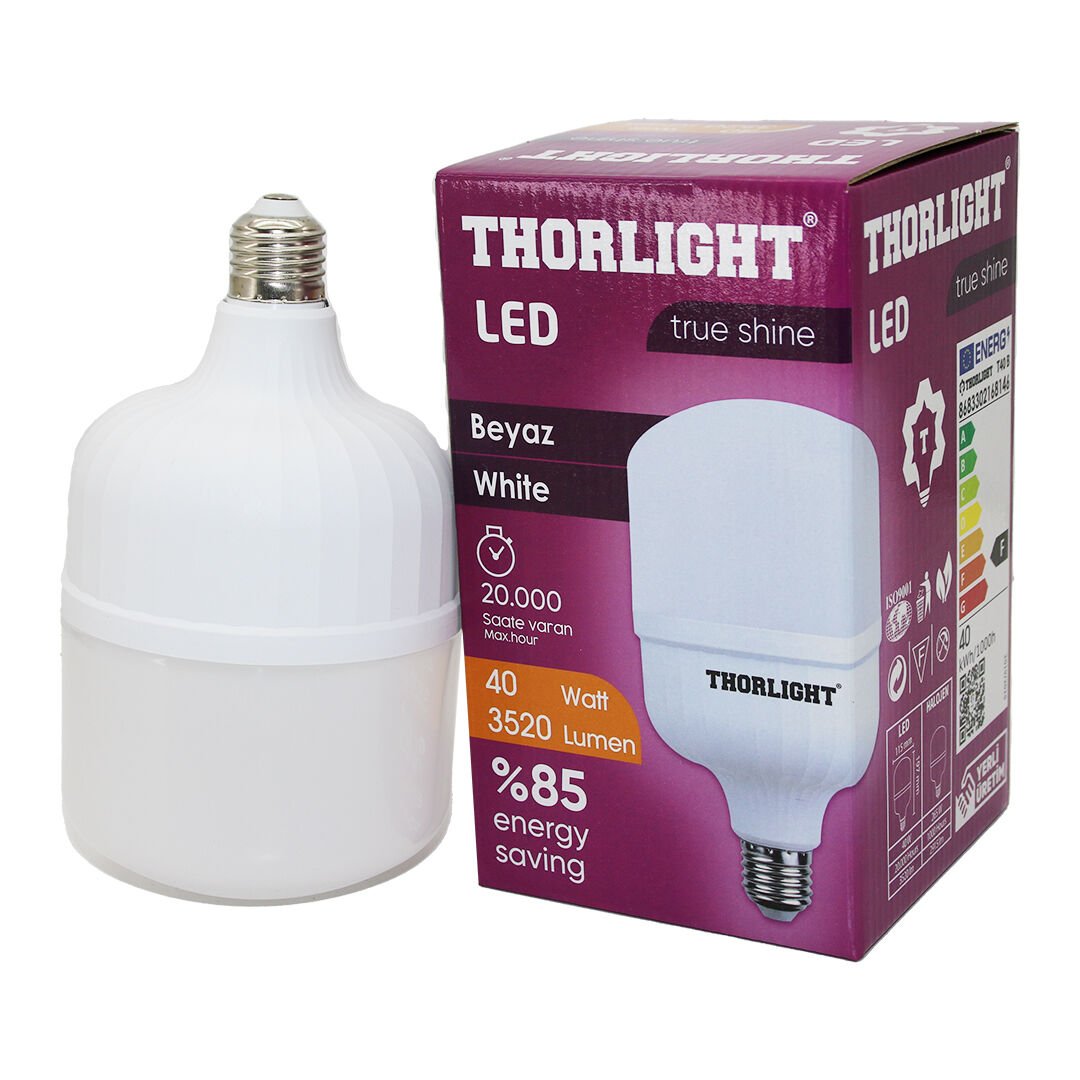 THORLIGHT 40W E27 TORCH T-SHAPE BEYAZ LED AMPUL T-40B (4944)