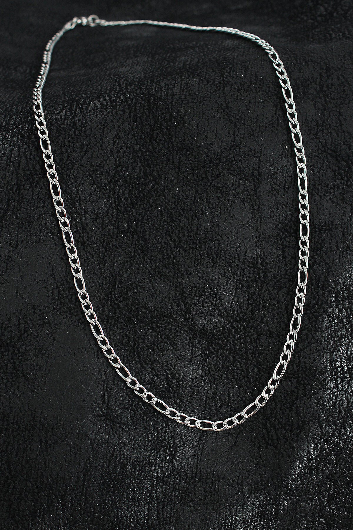 316L Çelik Klasik Figaro Zincir Model Gümüş Renk Erkek Kolye - TJ-ERK1393