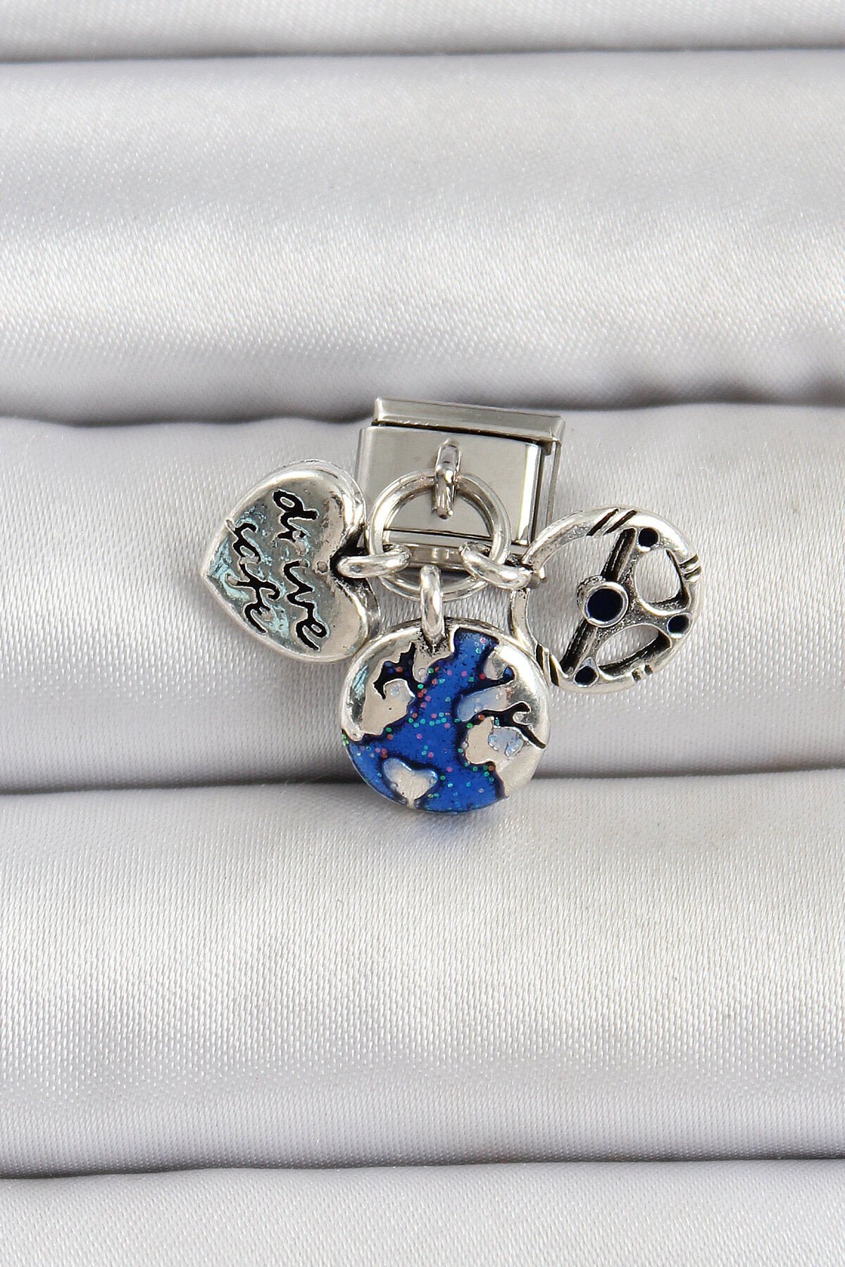 316L Çelik Gümüş Renk Travel Model Nomination Charm - TJ-BC1501
