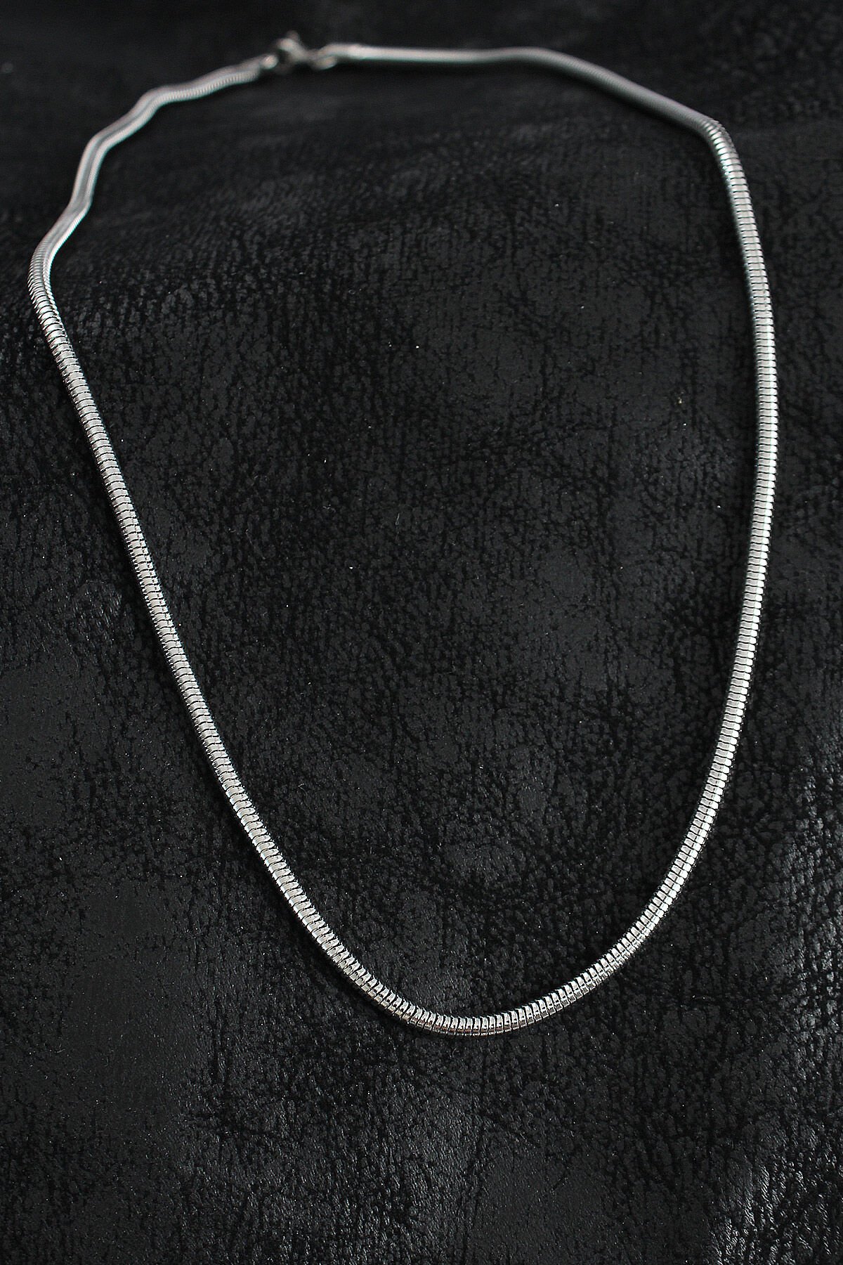 316L Çelik Oval İtalyan Zincir Model Gümüş Renk Erkek Kolye - TJ-ERK1396