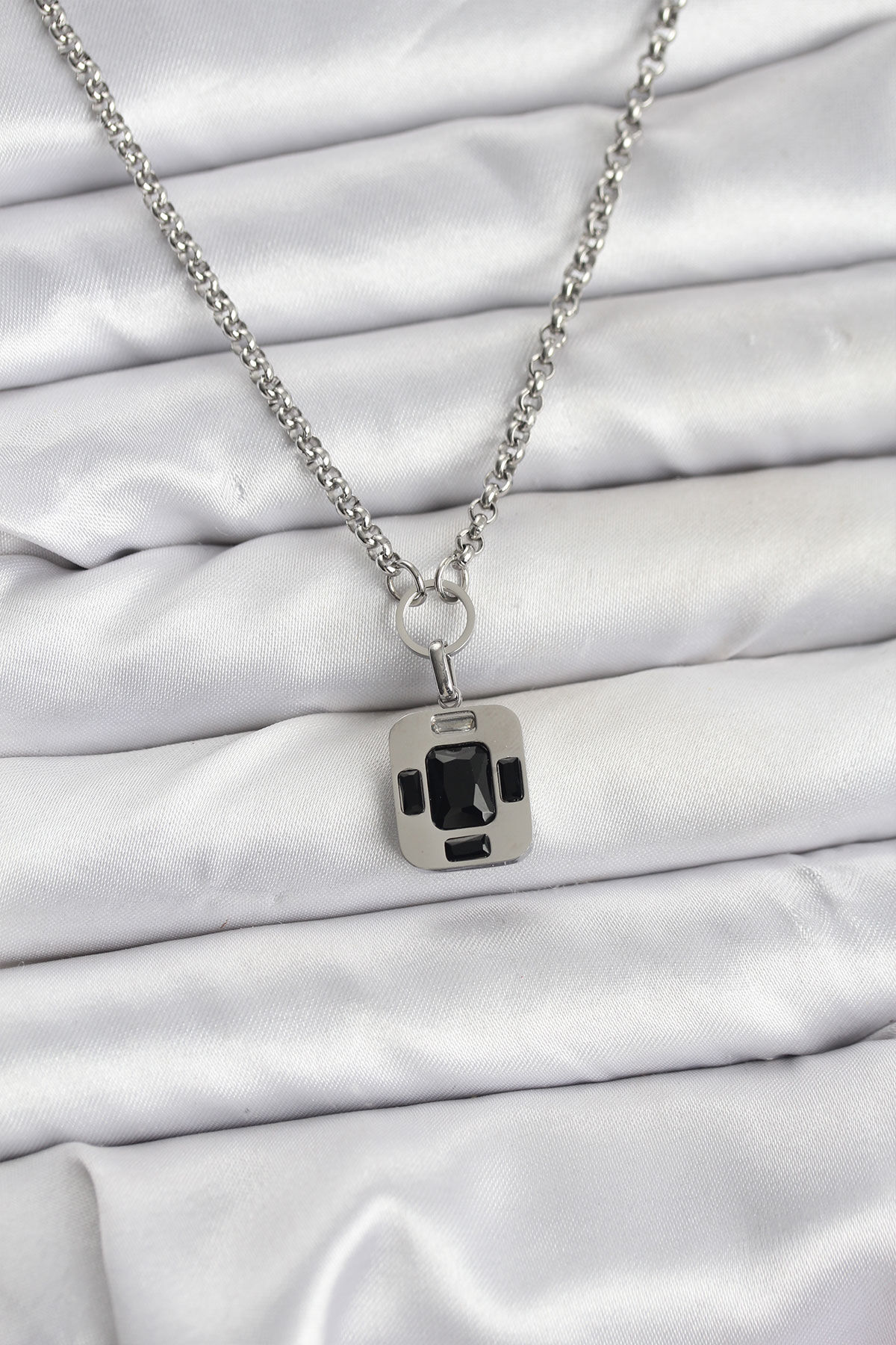 316L Çelik Zincir Gümüş Renk Vintage Model Kadın Kolye - TJ-BKO10686