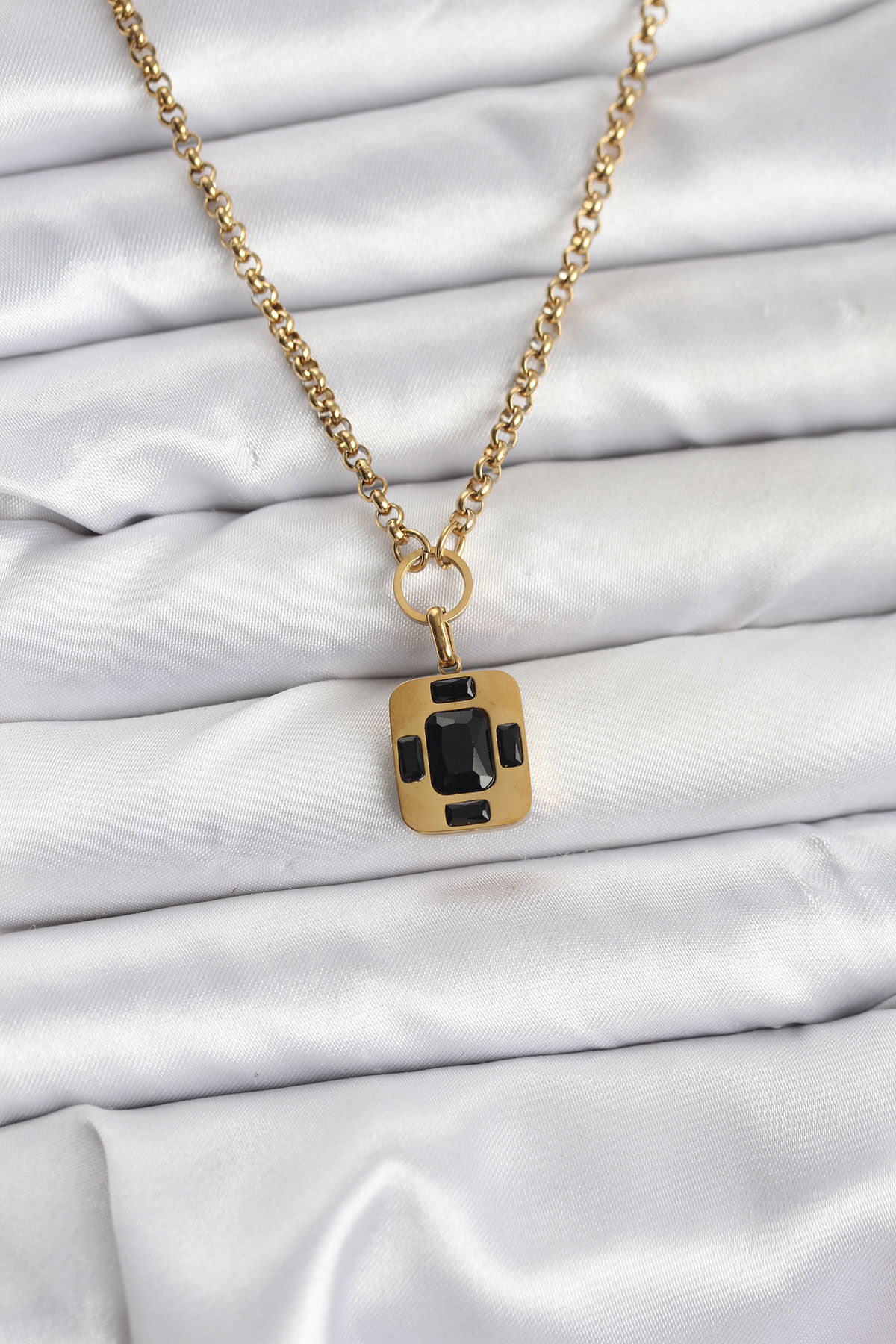 316L Çelik Zincir Gold Renk Vintage Model Kadın Kolye - TJ-BKO10687