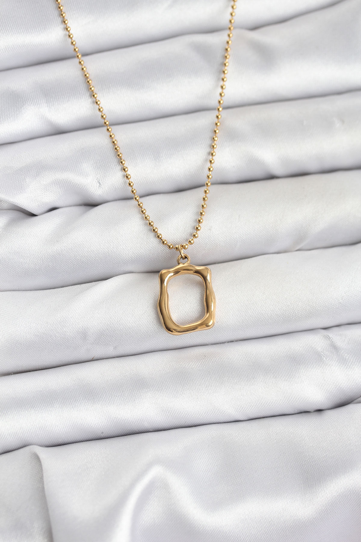 316L Çelik Zincir Gold Renk Model Kadın Kolye - TJ-BKO10688