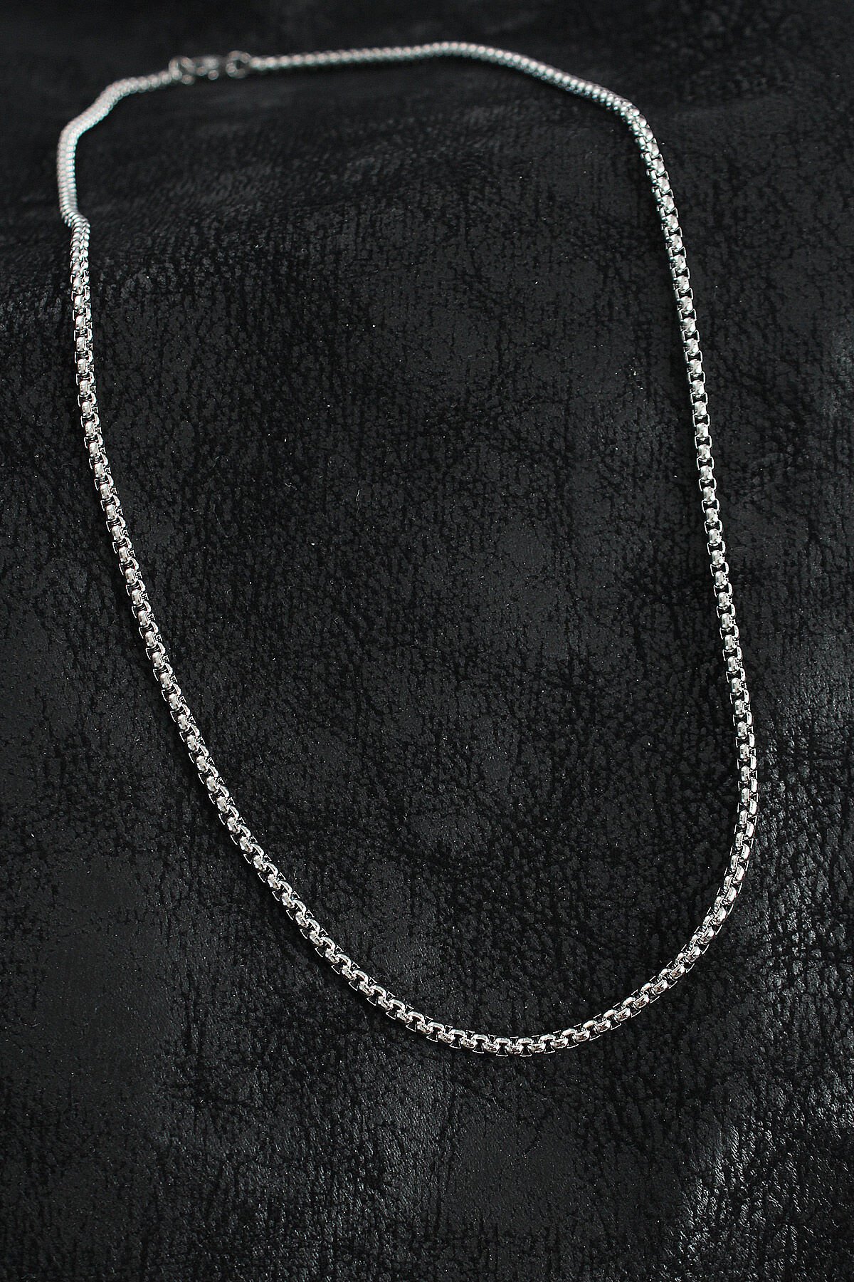 316L Çelik Örme Zincir Model Gümüş Renk Erkek Kolye - TJ-ERK1399