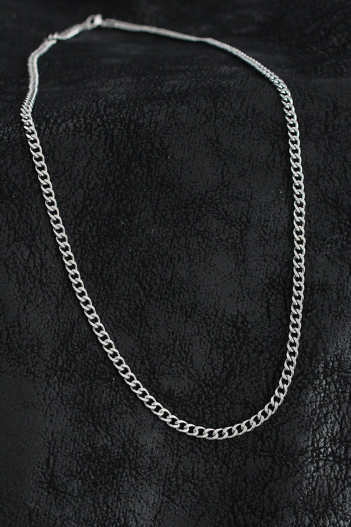 316L Çelik Kalın Zincir Model Gümüş Renk Erkek Kolye - TJ-ERK1400