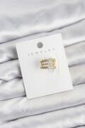 Gold Renk Zirkon Taşlı Pirinç Kıkırdak Earcuff Küpe - TJ-BKP11617