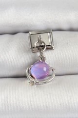 316L Çelik Gümüş Renk Ay Taşı Model Nomination Charm - TJ-BC1506