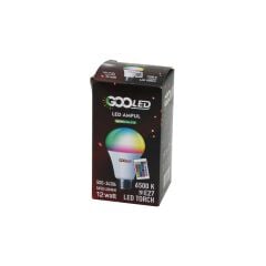 12W KUMANDALI RGB=RENKLİ LED AMPUL E27 5450 LUMEN 6500K 15000 SAAT ÖMÜR (4944)