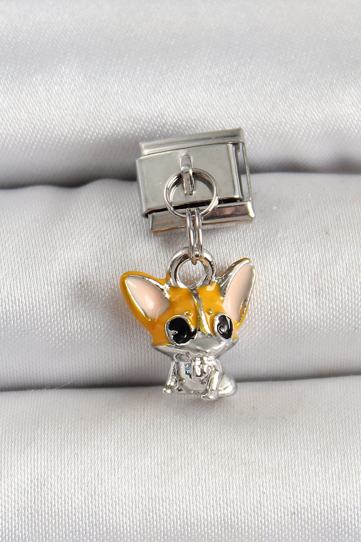 316L Çelik Gümüş Renk Chihuahua Köpek Model Nomination Charm - TJ-BC1507