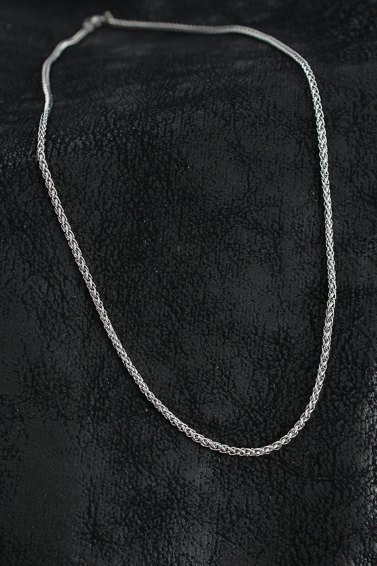 316L Çelik Örgü Zincir Model Gümüş Renk Erkek Kolye - TJ-ERK1402