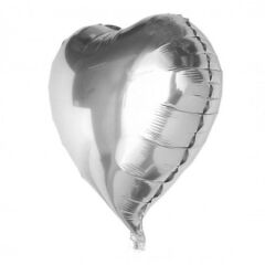 Kalp Balon Folyo Gümüş 60 cm 24 inç (4944)