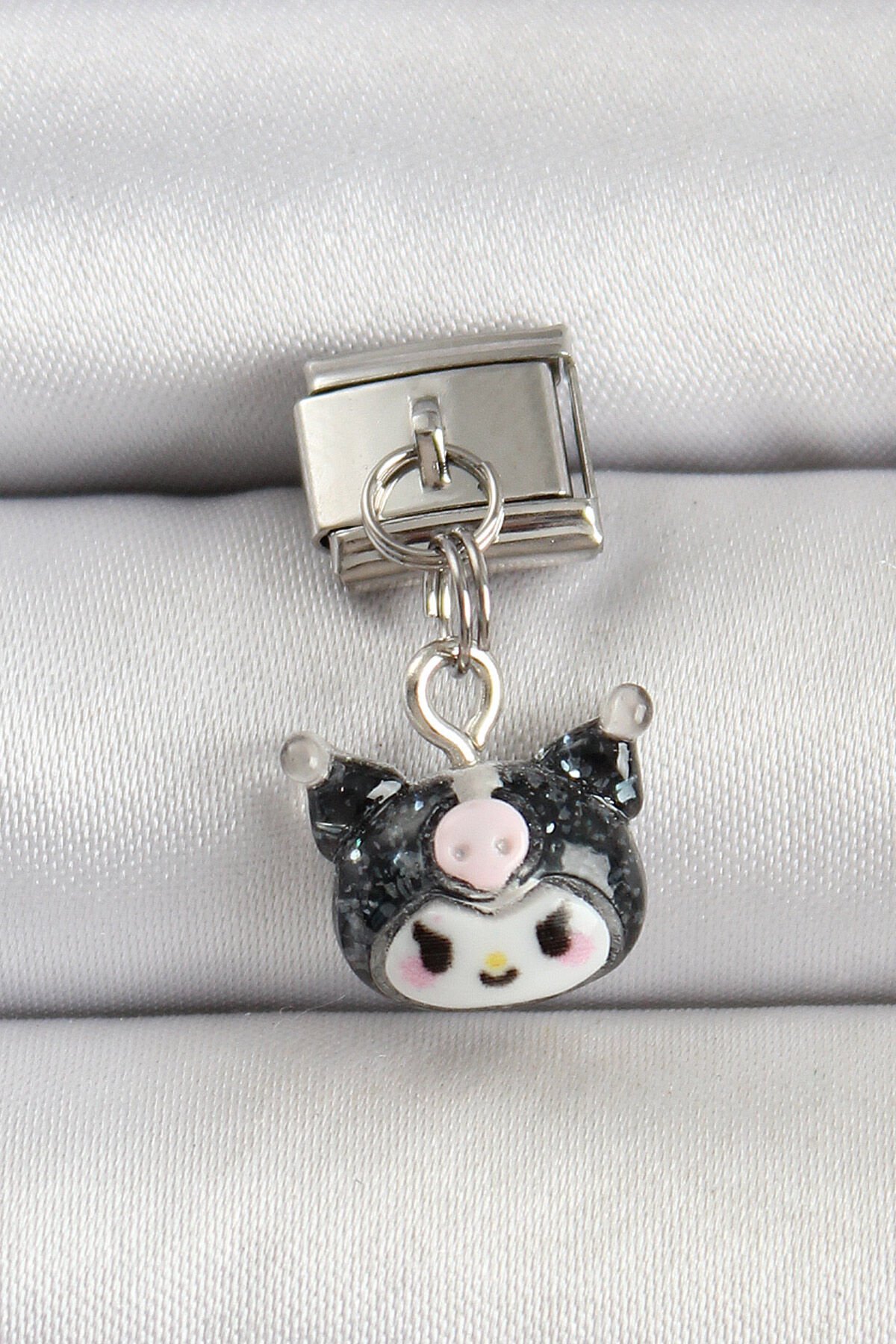 316L Çelik Gümüş Renk Kuromi Model Nomination Charm - TJ-BC1509