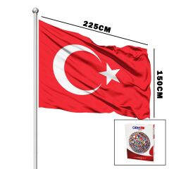 TÜRK BAYRAĞI ALPAKA KUMAŞ 150X225CM (4944)