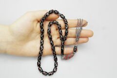 Oltu Taşı Kapsül Kesim Çeşmi Kırmızı İşleme Tespih