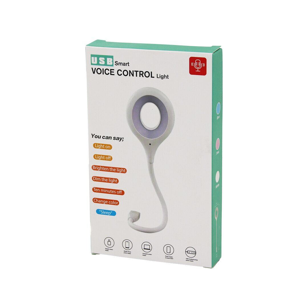 USB SMART VOICE CONTROL LİGHT SESLİ IŞIK AYARLI MİNİ YUVARLAK USB 16 LEDLİ LAMBA AKROBAT KOLLU 2W 5V-0.5A (4944)