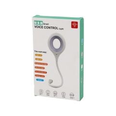USB SMART VOICE CONTROL LİGHT SESLİ IŞIK AYARLI MİNİ YUVARLAK USB 16 LEDLİ LAMBA AKROBAT KOLLU 2W 5V-0.5A (4944)