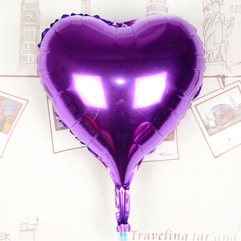 Kalp Uçan Balon Folyo Mor 80 cm 32 inç (4944)