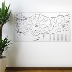 Yazılabilir Türkiye Haritası Manyetik Duvar Stickerı 110 x 56 cm (4944)