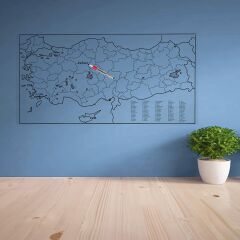 Yazılabilir Türkiye Haritası Manyetik Duvar Stickerı 110 x 56 cm (4944)