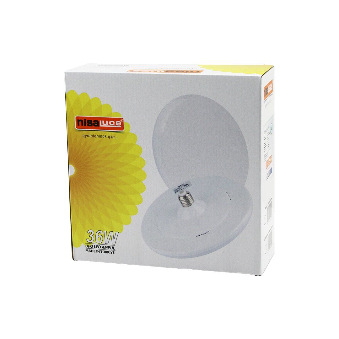 NİSALUCE EAMP-063/KB 36W E27 UFO TİPİ LED LAMBA AMPUL KRİSTAL DESENLİ MİKA PLS.KAPAK 6400K - 3240LÜMEN (4944)