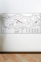 Yazılabilir Türkiye Haritası Manyetik Duvar Stickerı 110 x 56 cm (4944)