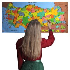Renkli Türkiye Haritası Manyetik Yapıştırıcı Gerektirmeyen Duvar Stickerı 118 CM * 56 CM (4944)