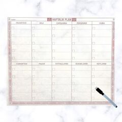 Şeffaf Kendiliğinden Yapışkanlı Kalemli Haftalık Planlayıcı 40cm-50cm (4944)