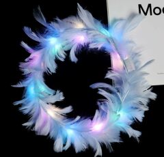 Led Işıklı Rengarenk Yanan 3 Fonksiyonlu Otrişli Parti Tacı Mavi Renk 12x12 cm