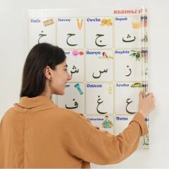 100x150 cm Statik Kağıt Elif-Ba Öğrenme Tahtası (4944)