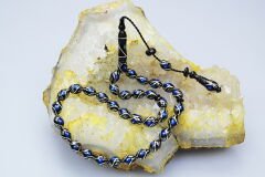  Oltu Taşı Beyzi  Çeşmi Bülbül Mavi İşlemeli Tespih