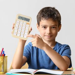 KREM RENK BEYAZ TUŞ 12 HANELİ HESAP MAKİNESİ (4944)