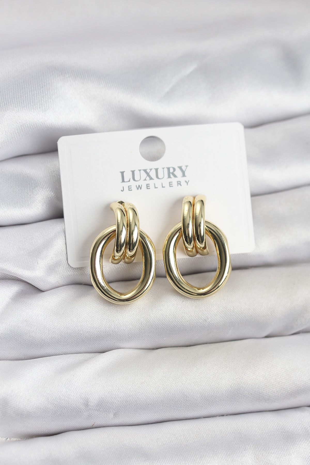 Gold Renk Pirinç Vintage Kadın Küpe - TJ-BKP11625