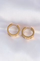 316L Çelik Gold Renk Model Halka Küpe - TJ-BKP9004