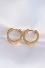 316L Çelik Gold Renk Zirkon Taşlı Model Halka Küpe - TJ-BKP9005