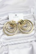 Pirinç Gold Renk Halka Model Vintage Kadın Küpe - TJ-BKP11629