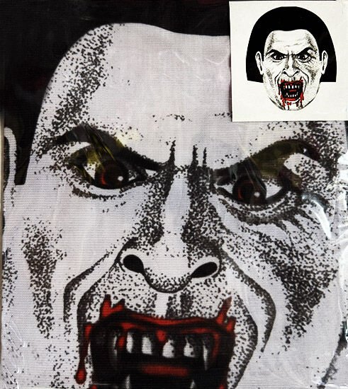 Yüze Yapışan Kafaya Tam Geçmeli Streç Kanlı Vampir Maske Bez Maske Model 2-2 (4944)